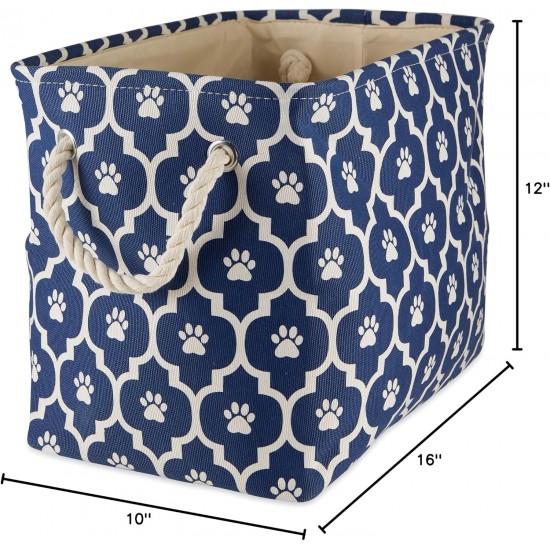 Bone Dry DII Small Rectangle Pet Toy and Accessory Storage Bin, 14x8x9, Collapsible Organizer Storage Basket for Home Décor, Pet Toy, Blankets, Leashes and Food-Gray Paw Print Bone Dry DII Small Rectangle Pet Toy and Accessory Storage Bin, 14x8x9, Collapsible Organizer Storage Basket for Home Décor, Pet Toy, Blankets, Leashes and Food-Gray Paw Print