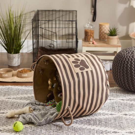 Bone Dry DII Small Rectangle Pet Toy and Accessory Storage Bin, 14x8x9, Collapsible Organizer Storage Basket for Home Décor, Pet Toy, Blankets, Leashes and Food-Gray Paw Print Bone Dry DII Small Rectangle Pet Toy and Accessory Storage Bin, 14x8x9, Collapsible Organizer Storage Basket for Home Décor, Pet Toy, Blankets, Leashes and Food-Gray Paw Print