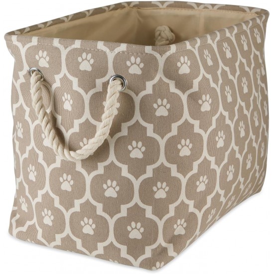 Bone Dry DII Small Rectangle Pet Toy and Accessory Storage Bin, 14x8x9, Collapsible Organizer Storage Basket for Home Décor, Pet Toy, Blankets, Leashes and Food-Gray Paw Print Bone Dry DII Small Rectangle Pet Toy and Accessory Storage Bin, 14x8x9, Collapsible Organizer Storage Basket for Home Décor, Pet Toy, Blankets, Leashes and Food-Gray Paw Print