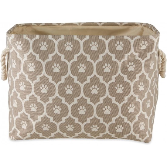 Bone Dry DII Small Rectangle Pet Toy and Accessory Storage Bin, 14x8x9, Collapsible Organizer Storage Basket for Home Décor, Pet Toy, Blankets, Leashes and Food-Gray Paw Print Bone Dry DII Small Rectangle Pet Toy and Accessory Storage Bin, 14x8x9, Collapsible Organizer Storage Basket for Home Décor, Pet Toy, Blankets, Leashes and Food-Gray Paw Print