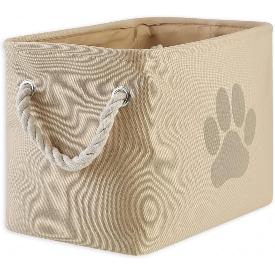 Bone Dry DII Small Rectangle Pet Toy and Accessory Storage Bin, 14x8x9, Collapsible Organizer Storage Basket for Home Décor, Pet Toy, Blankets, Leashes and Food-Gray Paw Print Bone Dry DII Small Rectangle Pet Toy and Accessory Storage Bin, 14x8x9, Collapsible Organizer Storage Basket for Home Décor, Pet Toy, Blankets, Leashes and Food-Gray Paw Print