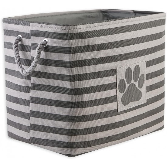 Bone Dry DII Small Rectangle Pet Toy and Accessory Storage Bin, 14x8x9, Collapsible Organizer Storage Basket for Home Décor, Pet Toy, Blankets, Leashes and Food-Gray Paw Print Bone Dry DII Small Rectangle Pet Toy and Accessory Storage Bin, 14x8x9, Collapsible Organizer Storage Basket for Home Décor, Pet Toy, Blankets, Leashes and Food-Gray Paw Print