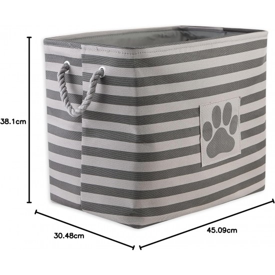 Bone Dry DII Small Rectangle Pet Toy and Accessory Storage Bin, 14x8x9, Collapsible Organizer Storage Basket for Home Décor, Pet Toy, Blankets, Leashes and Food-Gray Paw Print Bone Dry DII Small Rectangle Pet Toy and Accessory Storage Bin, 14x8x9, Collapsible Organizer Storage Basket for Home Décor, Pet Toy, Blankets, Leashes and Food-Gray Paw Print