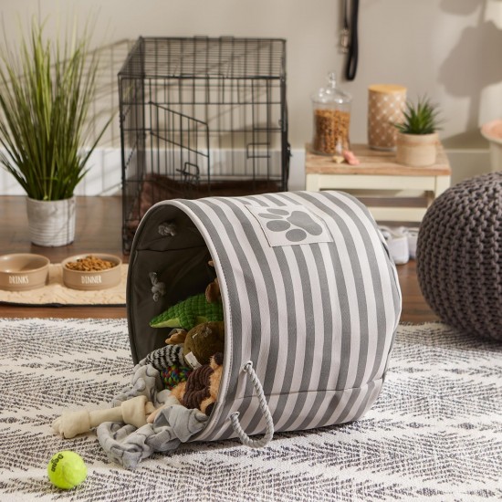 Bone Dry DII Small Rectangle Pet Toy and Accessory Storage Bin, 14x8x9, Collapsible Organizer Storage Basket for Home Décor, Pet Toy, Blankets, Leashes and Food-Gray Paw Print Bone Dry DII Small Rectangle Pet Toy and Accessory Storage Bin, 14x8x9, Collapsible Organizer Storage Basket for Home Décor, Pet Toy, Blankets, Leashes and Food-Gray Paw Print