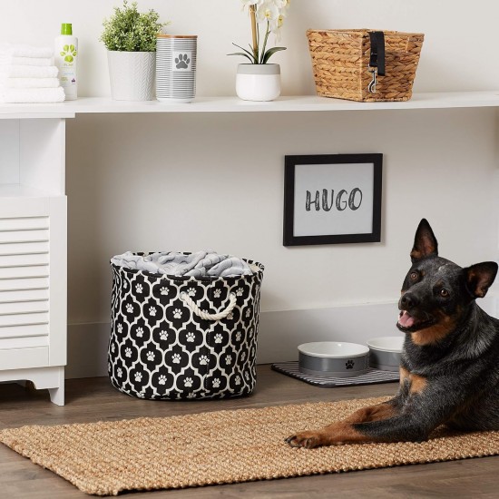 Bone Dry DII Small Rectangle Pet Toy and Accessory Storage Bin, 14x8x9, Collapsible Organizer Storage Basket for Home Décor, Pet Toy, Blankets, Leashes and Food-Gray Paw Print Bone Dry DII Small Rectangle Pet Toy and Accessory Storage Bin, 14x8x9, Collapsible Organizer Storage Basket for Home Décor, Pet Toy, Blankets, Leashes and Food-Gray Paw Print