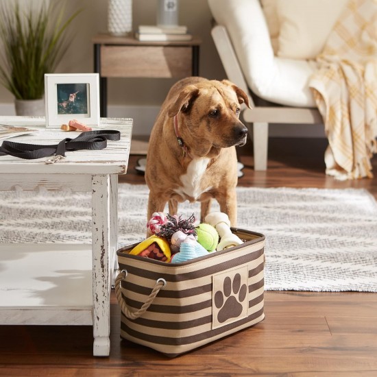 Bone Dry DII Small Rectangle Pet Toy and Accessory Storage Bin, 14x8x9, Collapsible Organizer Storage Basket for Home Décor, Pet Toy, Blankets, Leashes and Food-Gray Paw Print Bone Dry DII Small Rectangle Pet Toy and Accessory Storage Bin, 14x8x9, Collapsible Organizer Storage Basket for Home Décor, Pet Toy, Blankets, Leashes and Food-Gray Paw Print