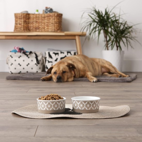 Bone Dry Paw & Patch Ceramic Pet Collection Large Set, 7.5" x 2.4", Hunter Green, Pack of 2 Bone Dry Paw & Patch Ceramic Pet Collection Large Set, 7.5" x 2.4", Hunter Green, Pack of 2