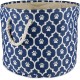 Bone Dry Pet Storage Collection Cotton Grid Paws Nautical Blue, Small Round Bone Dry Pet Storage Collection Cotton Grid Paws Nautical Blue, Small Round