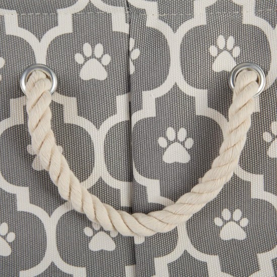Bone Dry Pet Storage Collection Cotton Grid Paws Nautical Blue, Small Round Bone Dry Pet Storage Collection Cotton Grid Paws Nautical Blue, Small Round