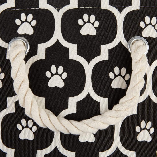 Bone Dry Pet Storage Collection Cotton Grid Paws Nautical Blue, Small Round Bone Dry Pet Storage Collection Cotton Grid Paws Nautical Blue, Small Round