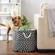 Bone Dry Pet Storage Collection Cotton Grid Paws Nautical Blue, Small Round Bone Dry Pet Storage Collection Cotton Grid Paws Nautical Blue, Small Round
