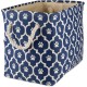 Bone Dry Pet Storage Collection Cotton Grid Paws Nautical Blue, Small Round Bone Dry Pet Storage Collection Cotton Grid Paws Nautical Blue, Small Round