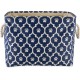 Bone Dry Pet Storage Collection Cotton Grid Paws Nautical Blue, Small Round Bone Dry Pet Storage Collection Cotton Grid Paws Nautical Blue, Small Round
