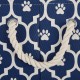 Bone Dry Pet Storage Collection Cotton Grid Paws Nautical Blue, Small Round Bone Dry Pet Storage Collection Cotton Grid Paws Nautical Blue, Small Round