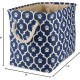 Bone Dry Pet Storage Collection Cotton Grid Paws Nautical Blue, Small Round Bone Dry Pet Storage Collection Cotton Grid Paws Nautical Blue, Small Round