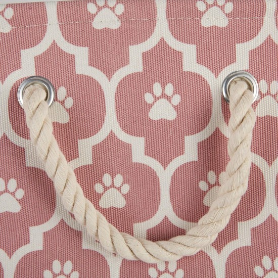 Bone Dry Pet Storage Collection Cotton Grid Paws Nautical Blue, Small Round Bone Dry Pet Storage Collection Cotton Grid Paws Nautical Blue, Small Round
