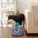 Bone Dry Pet Storage Collection Cotton Grid Paws Nautical Blue, Small Round Bone Dry Pet Storage Collection Cotton Grid Paws Nautical Blue, Small Round