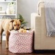 Bone Dry Pet Storage Collection Cotton Grid Paws Nautical Blue, Small Round Bone Dry Pet Storage Collection Cotton Grid Paws Nautical Blue, Small Round