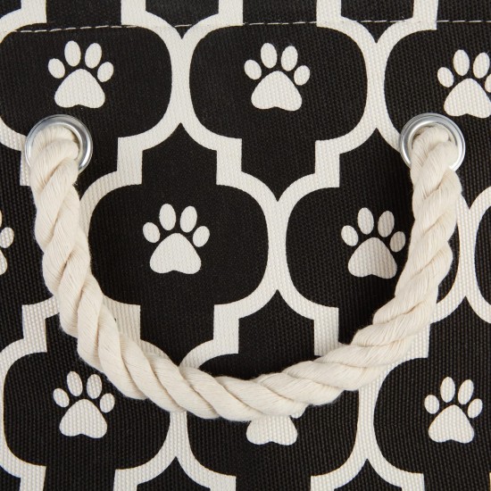 Bone Dry Pet Storage Collection Cotton Grid Paws Nautical Blue, Small Round Bone Dry Pet Storage Collection Cotton Grid Paws Nautical Blue, Small Round