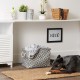 Bone Dry Pet Storage Collection Cotton Grid Paws Nautical Blue, Small Round Bone Dry Pet Storage Collection Cotton Grid Paws Nautical Blue, Small Round