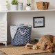 Bone Dry Pet Storage Collection Cotton Grid Paws Nautical Blue, Small Round Bone Dry Pet Storage Collection Cotton Grid Paws Nautical Blue, Small Round