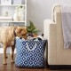 Bone Dry Pet Storage Collection Cotton Grid Paws Nautical Blue, Small Round Bone Dry Pet Storage Collection Cotton Grid Paws Nautical Blue, Small Round