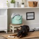 Bone Dry Pet Storage Collection Cotton Grid Paws Nautical Blue, Small Round Bone Dry Pet Storage Collection Cotton Grid Paws Nautical Blue, Small Round