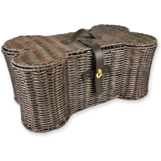Bone Dry Pet Storage Collection Hyacinth Bone, Dark Brown, Large Bone Dry Pet Storage Collection Hyacinth Bone, Dark Brown, Large