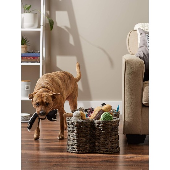 Bone Dry Pet Storage Collection Hyacinth Bone Toy Basket, Water Hyacinth, White Wash, Large Bone Dry Pet Storage Collection Hyacinth Bone Toy Basket, Water Hyacinth, White Wash, Large