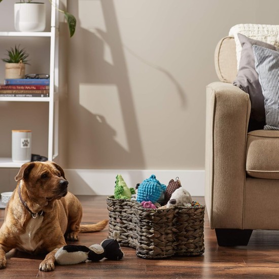 Bone Dry Pet Storage Collection Hyacinth Bone Toy Basket, Water Hyacinth, White Wash, Large Bone Dry Pet Storage Collection Hyacinth Bone Toy Basket, Water Hyacinth, White Wash, Large