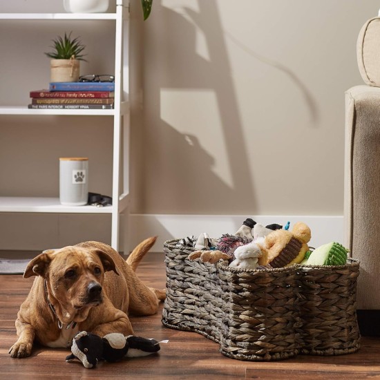 Bone Dry Pet Storage Collection Hyacinth Bone Toy Basket, Water Hyacinth, White Wash, Large Bone Dry Pet Storage Collection Hyacinth Bone Toy Basket, Water Hyacinth, White Wash, Large