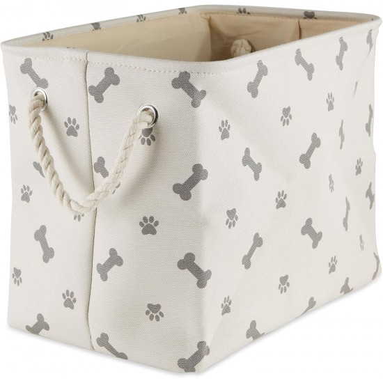 Bone Dry Pet Storage Collection Paw and Bone Print, Medium, Rectangular, 16 x 10 x 12-inch, Grey Bone Dry Pet Storage Collection Paw and Bone Print, Medium, Rectangular, 16 x 10 x 12-inch, Grey