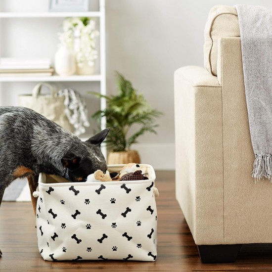 Bone Dry Pet Storage Collection Paw and Bone Print, Medium, Rectangular, 16 x 10 x 12-inch, Grey Bone Dry Pet Storage Collection Paw and Bone Print, Medium, Rectangular, 16 x 10 x 12-inch, Grey