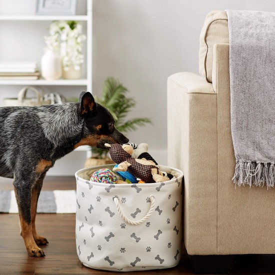 Bone Dry Pet Storage Collection Paw and Bone Print, Medium, Rectangular, 16 x 10 x 12-inch, Grey Bone Dry Pet Storage Collection Paw and Bone Print, Medium, Rectangular, 16 x 10 x 12-inch, Grey