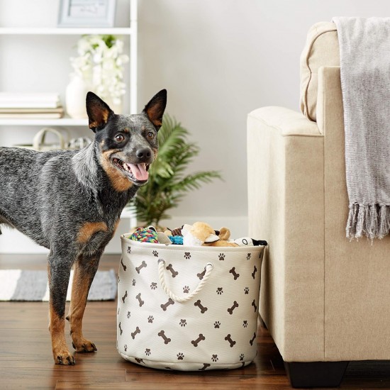 Bone Dry Pet Storage Collection Paw and Bone Print, Medium, Rectangular, 16 x 10 x 12-inch, Grey Bone Dry Pet Storage Collection Paw and Bone Print, Medium, Rectangular, 16 x 10 x 12-inch, Grey