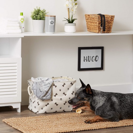 Bone Dry Pet Storage Collection Paw and Bone Print, Medium, Rectangular, 16 x 10 x 12-inch, Grey Bone Dry Pet Storage Collection Paw and Bone Print, Medium, Rectangular, 16 x 10 x 12-inch, Grey