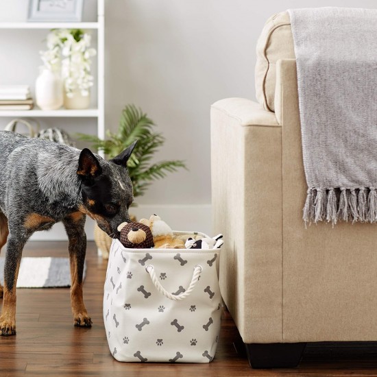 Bone Dry Pet Storage Collection Paw and Bone Print, Medium, Rectangular, 16 x 10 x 12-inch, Grey Bone Dry Pet Storage Collection Paw and Bone Print, Medium, Rectangular, 16 x 10 x 12-inch, Grey