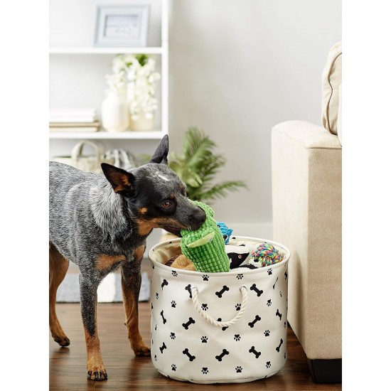 Bone Dry Pet Storage Collection Paw and Bone Print, Medium, Rectangular, 16 x 10 x 12-inch, Grey Bone Dry Pet Storage Collection Paw and Bone Print, Medium, Rectangular, 16 x 10 x 12-inch, Grey