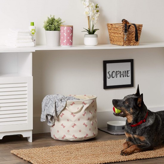Bone Dry Pet Storage Collection Paw and Bone Print, Medium, Rectangular, 16 x 10 x 12-inch, Grey Bone Dry Pet Storage Collection Paw and Bone Print, Medium, Rectangular, 16 x 10 x 12-inch, Grey