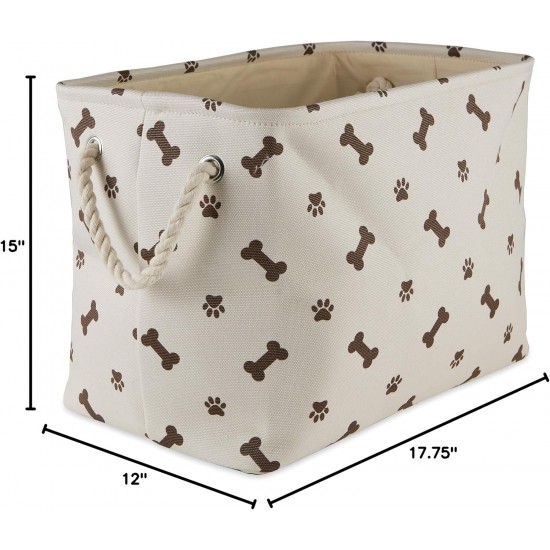 Bone Dry Pet Storage Collection Paw and Bone Print, Medium, Rectangular, 16 x 10 x 12-inch, Grey Bone Dry Pet Storage Collection Paw and Bone Print, Medium, Rectangular, 16 x 10 x 12-inch, Grey
