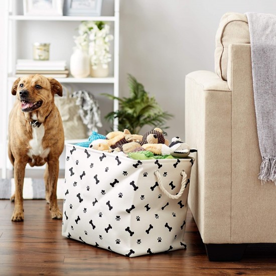 Bone Dry Pet Storage Collection Paw and Bone Print, Medium, Rectangular, 16 x 10 x 12-inch, Grey Bone Dry Pet Storage Collection Paw and Bone Print, Medium, Rectangular, 16 x 10 x 12-inch, Grey