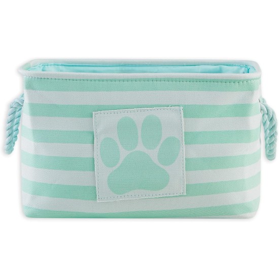 Bone Dry Pet Storage Collection Small Rectangular Stripe Paw Badge Waste Bin - Aquamarine Bone Dry Pet Storage Collection Small Rectangular Stripe Paw Badge Waste Bin - Aquamarine