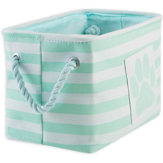 Bone Dry Pet Storage Collection Small Rectangular Stripe Paw Badge Waste Bin - Aquamarine Bone Dry Pet Storage Collection Small Rectangular Stripe Paw Badge Waste Bin - Aquamarine