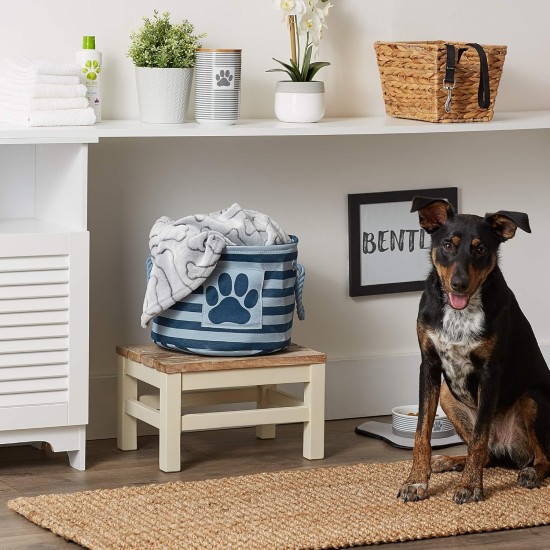 Bone Dry Pet Storage Collection Small Rectangular Stripe Paw Badge Waste Bin - Aquamarine Bone Dry Pet Storage Collection Small Rectangular Stripe Paw Badge Waste Bin - Aquamarine