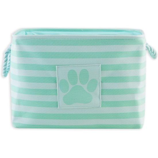Bone Dry Pet Storage Collection Small Rectangular Stripe Paw Badge Waste Bin - Aquamarine Bone Dry Pet Storage Collection Small Rectangular Stripe Paw Badge Waste Bin - Aquamarine