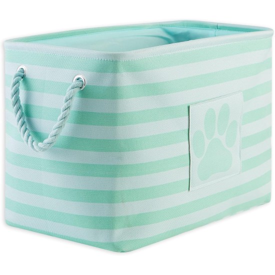 Bone Dry Pet Storage Collection Small Rectangular Stripe Paw Badge Waste Bin - Aquamarine Bone Dry Pet Storage Collection Small Rectangular Stripe Paw Badge Waste Bin - Aquamarine