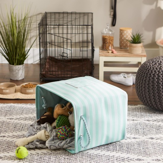 Bone Dry Pet Storage Collection Small Rectangular Stripe Paw Badge Waste Bin - Aquamarine Bone Dry Pet Storage Collection Small Rectangular Stripe Paw Badge Waste Bin - Aquamarine
