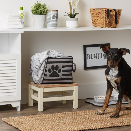 Bone Dry Pet Storage Collection Small Rectangular Stripe Paw Badge Waste Bin - Aquamarine Bone Dry Pet Storage Collection Small Rectangular Stripe Paw Badge Waste Bin - Aquamarine