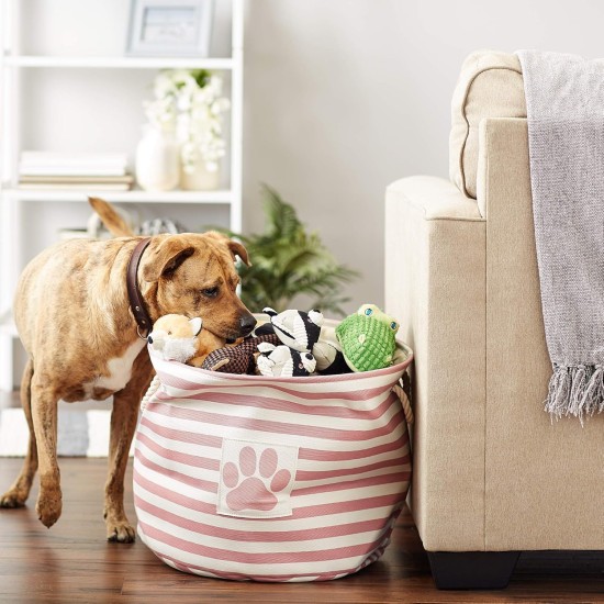 Bone Dry Pet Storage Collection Small Rectangular Stripe Paw Badge Waste Bin - Aquamarine Bone Dry Pet Storage Collection Small Rectangular Stripe Paw Badge Waste Bin - Aquamarine