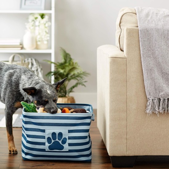 Bone Dry Pet Storage Collection Small Rectangular Stripe Paw Badge Waste Bin - Aquamarine Bone Dry Pet Storage Collection Small Rectangular Stripe Paw Badge Waste Bin - Aquamarine
